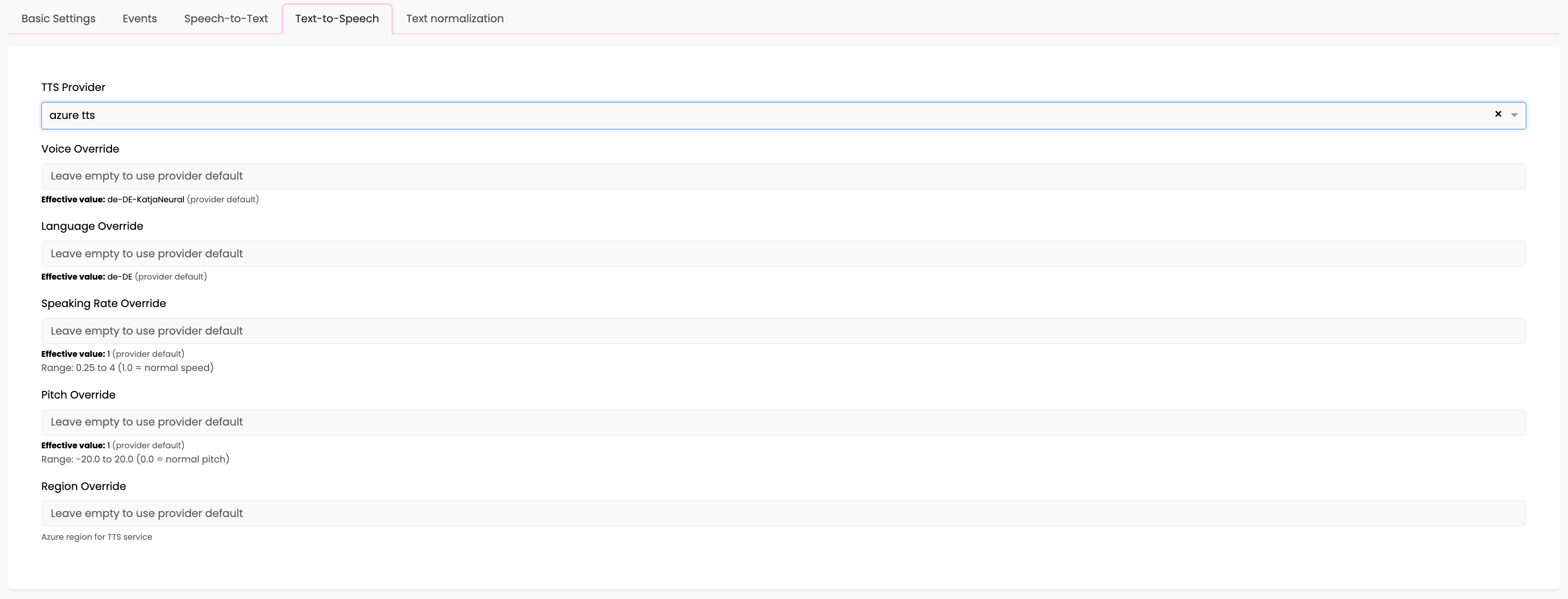 Azure TTS Configuration