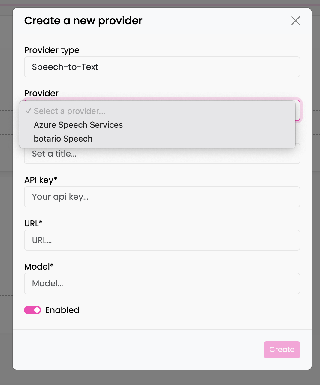 Create STT Provider