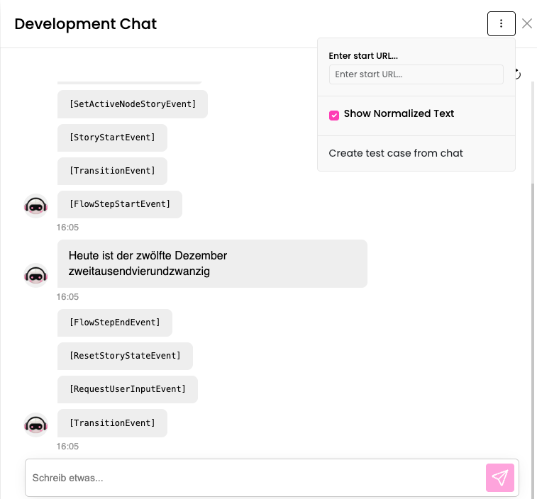 Textnormalisierungsschalter im Chat