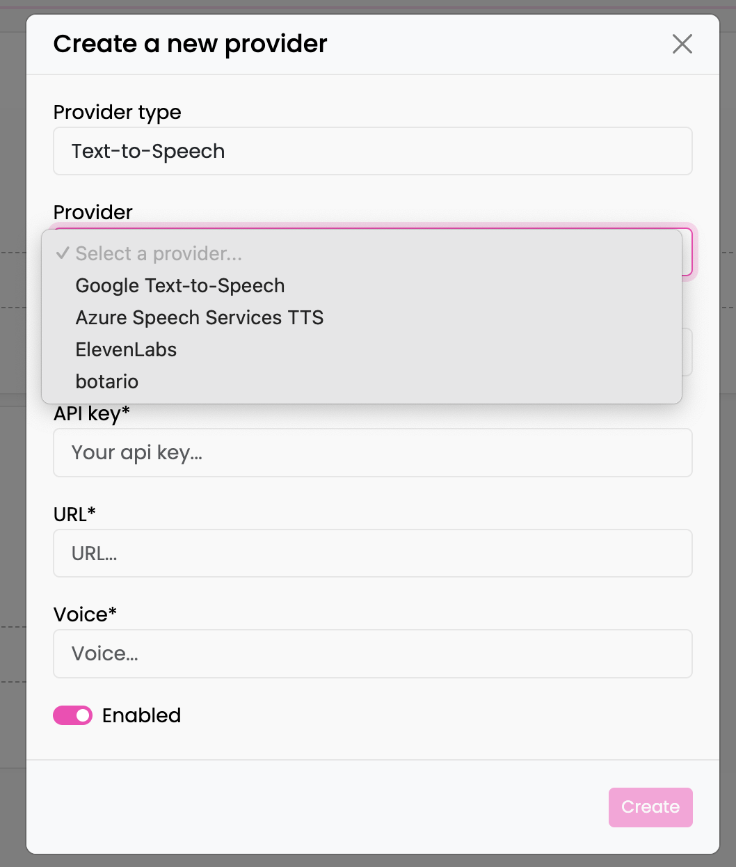 Create TTS Provider