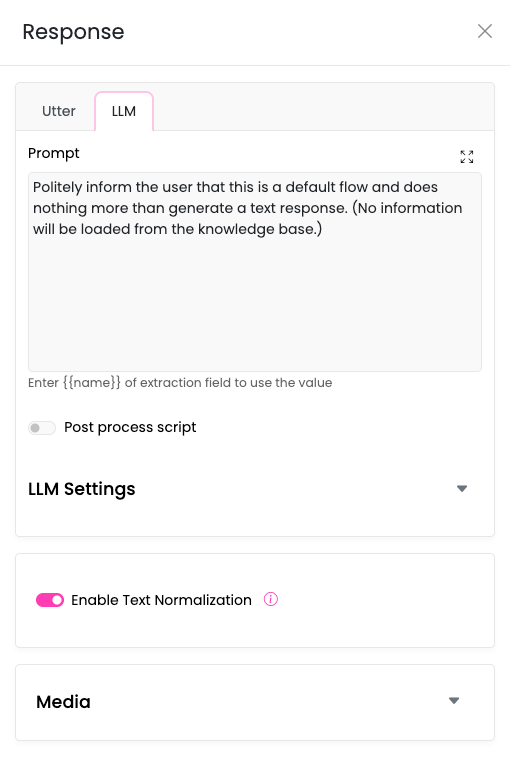 Knoten-Textnormalisierungsschalter